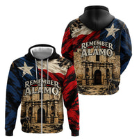 Remember The Alamo Texas Zip Hoodie Texan Pride Historical Heritage