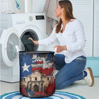 Texas Remember The Alamo Laundry Basket Distressed Splatter Paint Texan Pride