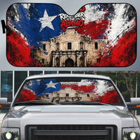 Texas Remember The Alamo Auto Sun Shade Distressed Splatter Paint Texan Pride