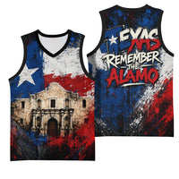 Texas Remember The Alamo Basketball Jersey Distressed Splatter Paint Texan Pride