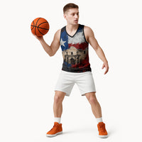 Texas Remember The Alamo Basketball Jersey Distressed Splatter Paint Texan Pride