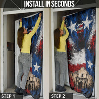 Texas Remember The Alamo Door Cover Distressed Splatter Paint Texan Pride