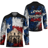 Texas Remember The Alamo Hockey Jersey Distressed Splatter Paint Texan Pride