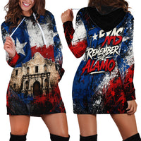 Texas Remember The Alamo Hoodie Dress Distressed Splatter Paint Texan Pride