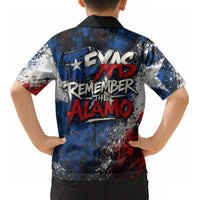 Texas Remember The Alamo Kid Hawaiian Shirt Distressed Splatter Paint Texan Pride