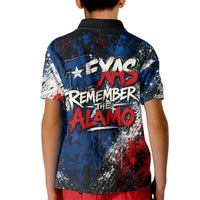 Texas Remember The Alamo Kid Polo Shirt Distressed Splatter Paint Texan Pride