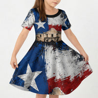 Texas Remember The Alamo Kid Short Sleeve Dress Distressed Splatter Paint Texan Pride