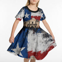 Texas Remember The Alamo Kid Short Sleeve Dress Distressed Splatter Paint Texan Pride