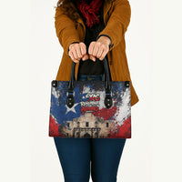 Texas Remember The Alamo Leather Bag Distressed Splatter Paint Texan Pride