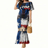 Texas Remember The Alamo Mermaid Dress Distressed Splatter Paint Texan Pride