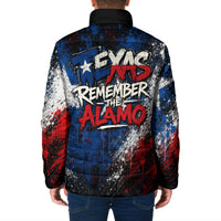 Texas Remember The Alamo Padded Jacket Distressed Splatter Paint Texan Pride