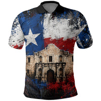 Texas Remember The Alamo Polo Shirt Distressed Splatter Paint Texan Pride