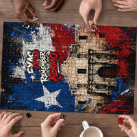 Texas Remember The Alamo Puzzle Distressed Splatter Paint Texan Pride