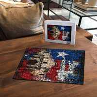 Texas Remember The Alamo Puzzle Distressed Splatter Paint Texan Pride