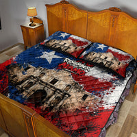 Texas Remember The Alamo Quilt Bed Set Distressed Splatter Paint Texan Pride