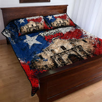 Texas Remember The Alamo Quilt Bed Set Distressed Splatter Paint Texan Pride