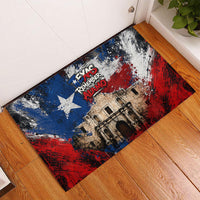 Texas Remember The Alamo Rubber Doormat Distressed Splatter Paint Texan Pride