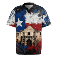 Texas Remember The Alamo Rugby Jersey Distressed Splatter Paint Texan Pride