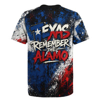 Texas Remember The Alamo Rugby Jersey Distressed Splatter Paint Texan Pride