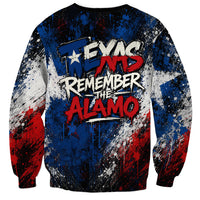 Texas Remember The Alamo Sweatshirt Distressed Splatter Paint Texan Pride