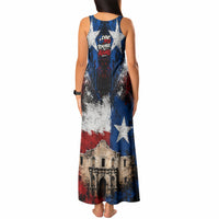 Texas Remember The Alamo Tank Maxi Dress Distressed Splatter Paint Texan Pride