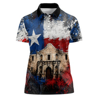 Texas Remember The Alamo Women Polo Shirt Distressed Splatter Paint Texan Pride