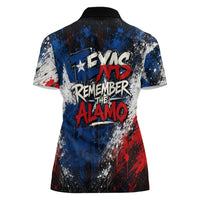 Texas Remember The Alamo Women Polo Shirt Distressed Splatter Paint Texan Pride