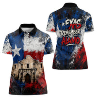 Texas Remember The Alamo Women Polo Shirt Distressed Splatter Paint Texan Pride