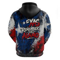 Texas Remember The Alamo Zip Hoodie Distressed Splatter Paint Texan Pride