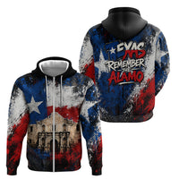 Texas Remember The Alamo Zip Hoodie Distressed Splatter Paint Texan Pride