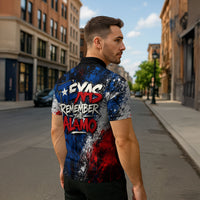 Texas Remember The Alamo Zipper Polo Shirt Distressed Splatter Paint Texan Pride