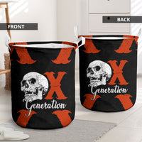 Generation X Skull Laundry Basket Retro Distressed Grunge Edgy Nostalgia