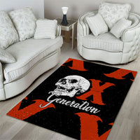 Generation X Skull Area Rug Retro Distressed Grunge Edgy Nostalgia