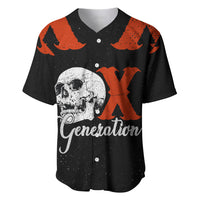 Generation X Skull Baseball Jersey Retro Distressed Grunge Edgy Nostalgia