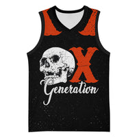 Generation X Skull Basketball Jersey Retro Distressed Grunge Edgy Nostalgia