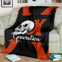 Generation X Skull Blanket Retro Distressed Grunge Edgy Nostalgia