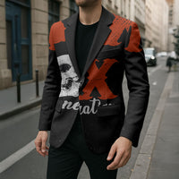 Generation X Skull Blazer Retro Distressed Grunge Edgy Nostalgia