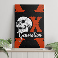 Generation X Skull Canvas Wall Art Retro Distressed Grunge Edgy Nostalgia