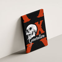 Generation X Skull Canvas Wall Art Retro Distressed Grunge Edgy Nostalgia