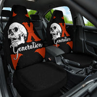 Generation X Skull Car Seat Cover Retro Distressed Grunge Edgy Nostalgia