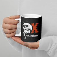Generation X Skull Ceramic Mug Retro Distressed Grunge Edgy Nostalgia