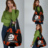 Generation X Skull Grocery Bag Retro Distressed Grunge Edgy Nostalgia