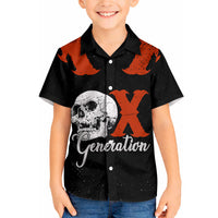 Generation X Skull Hawaiian Shirt Retro Distressed Grunge Edgy Nostalgia