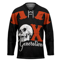 Generation X Skull Hockey Jersey Retro Distressed Grunge Edgy Nostalgia