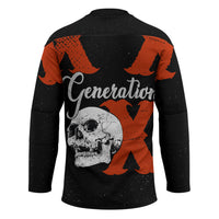 Generation X Skull Hockey Jersey Retro Distressed Grunge Edgy Nostalgia