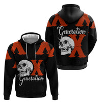 Generation X Skull Hoodie Retro Distressed Grunge Edgy Nostalgia