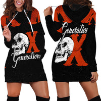 Generation X Skull Hoodie Dress Retro Distressed Grunge Edgy Nostalgia