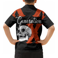 Generation X Skull Kid Hawaiian Shirt Retro Distressed Grunge Edgy Nostalgia