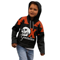 Generation X Skull Kid Hoodie Retro Distressed Grunge Edgy Nostalgia