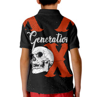 Generation X Skull Kid Polo Shirt Retro Distressed Grunge Edgy Nostalgia